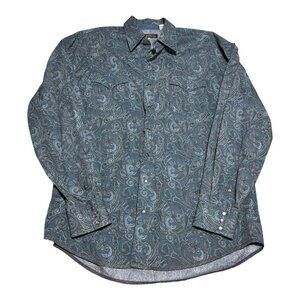 Stetson Paisley 100%‎ Cotton Multicolor Pearl Snap Long Sleeve Shirt Men’s XL